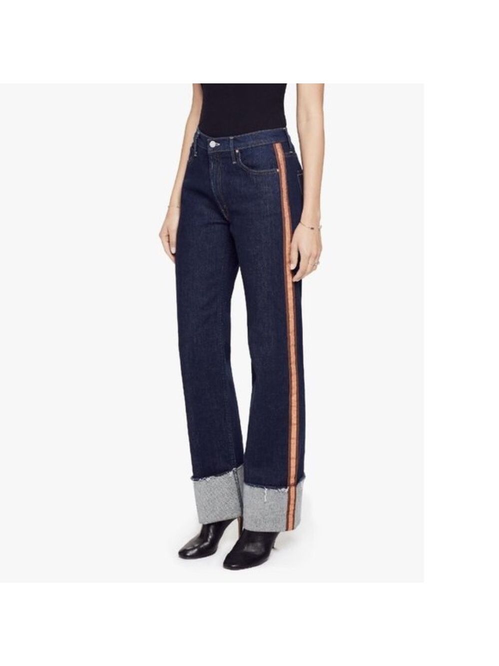 MOTHER The Duster Cuff Straight Leg Jeans